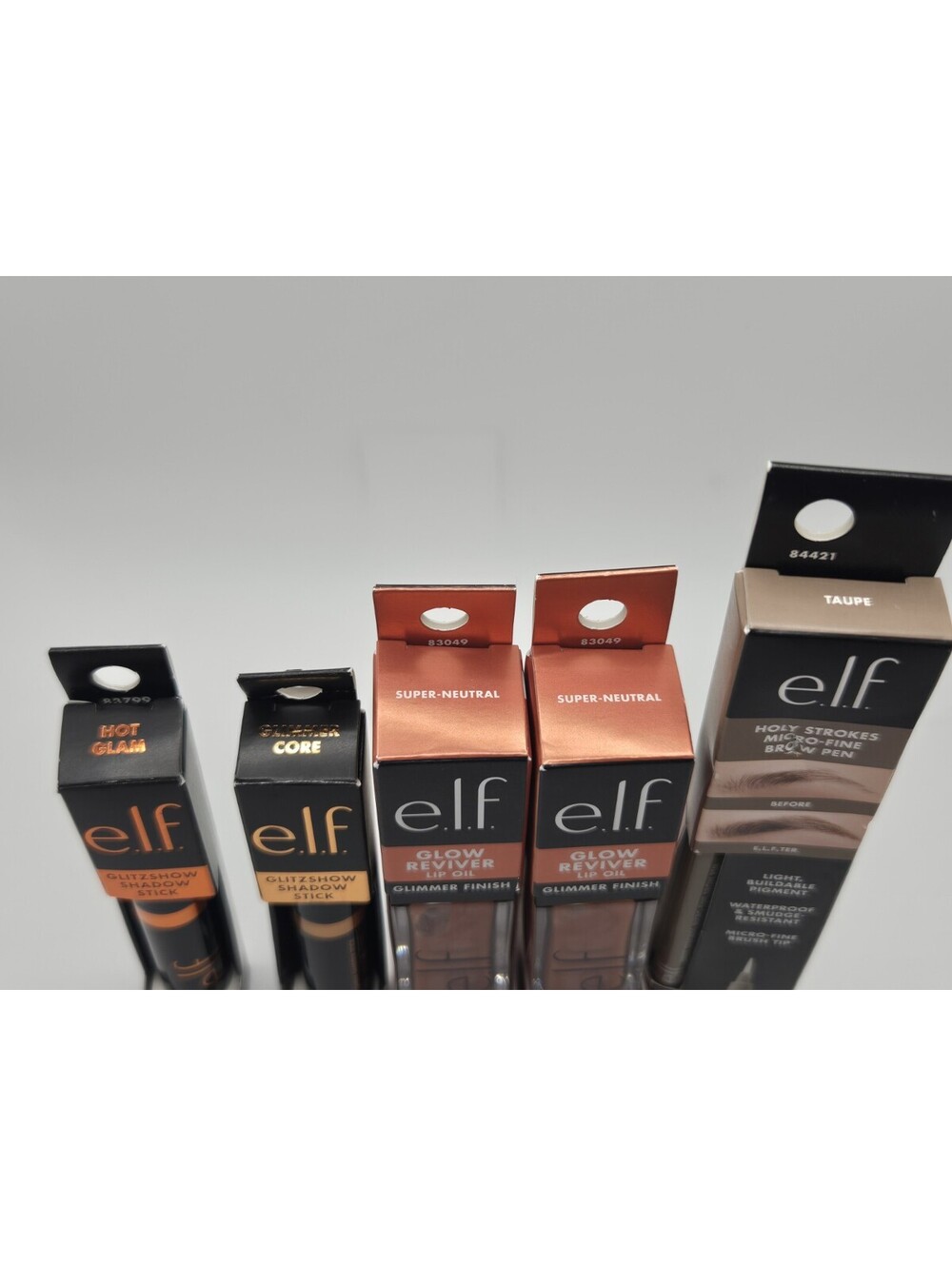 e.l.f. Cosmetics Makeup Lot 5pc Glow Reviver Lip Oils Shadow Sticks Brow Pen - Picture 2 of 5